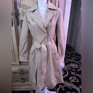 GUESS Asymmetric Belted Trench Coat Size Small Petite